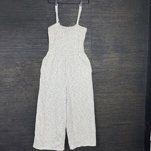 Old Navy Women's Striped Stretchy Cropped Wide Leg Jumpsuit Black White Size M